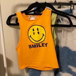 zara smiley face tank summer
